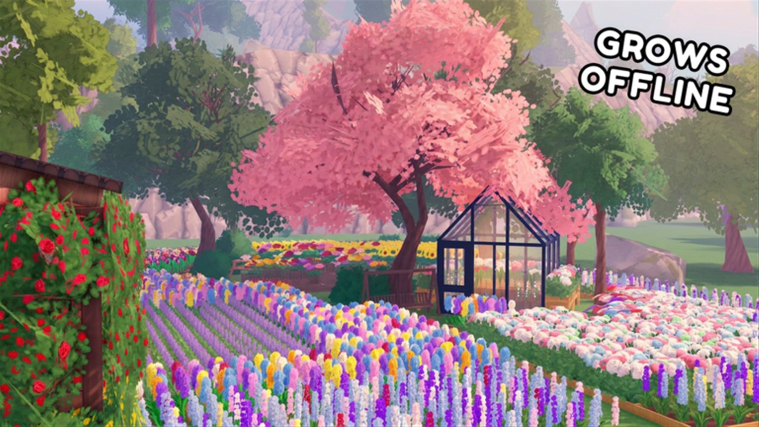 Flower beds and a greenhouse in My Flower Shop