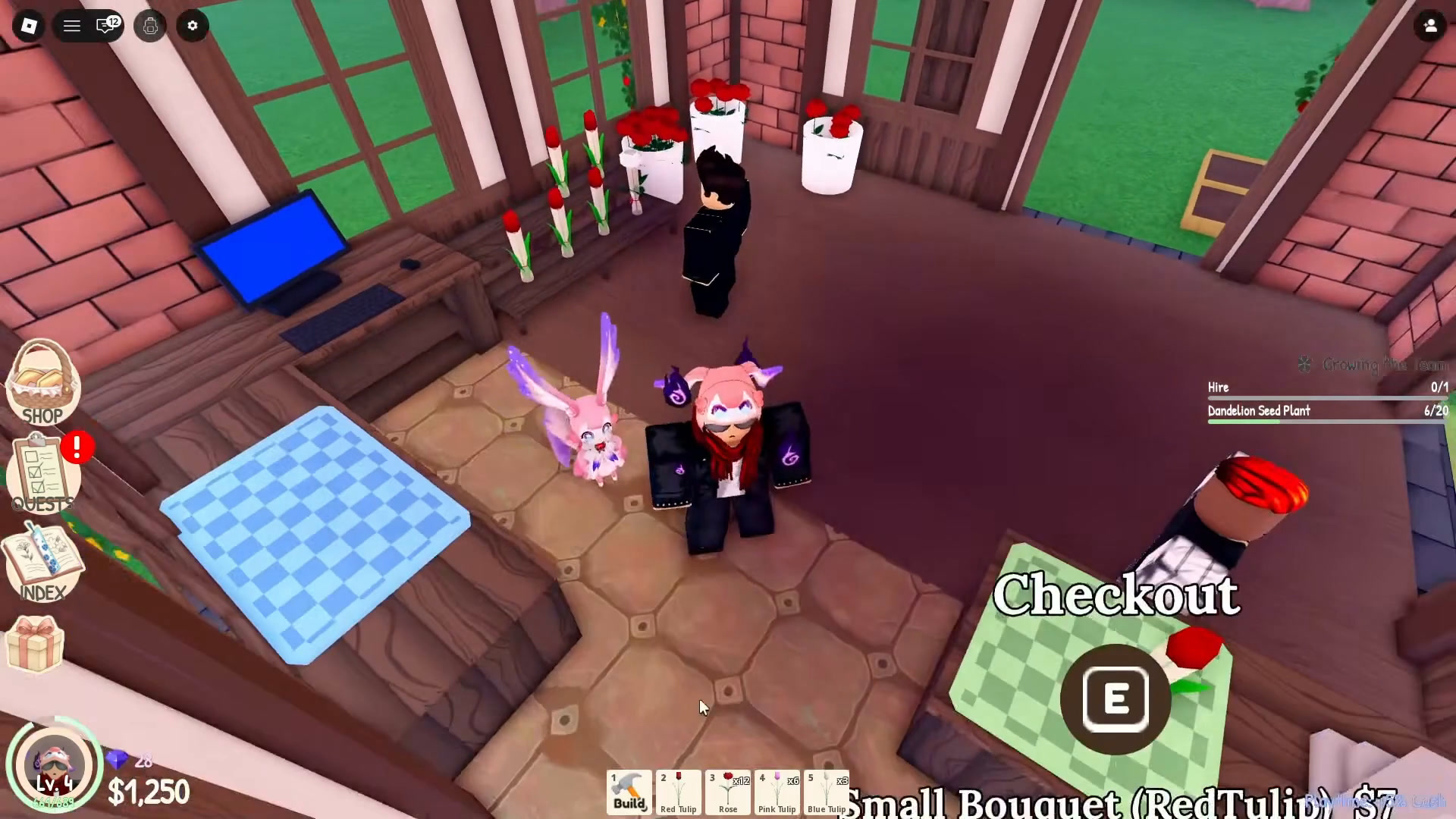 A working flower shop interior in My Flower Shop