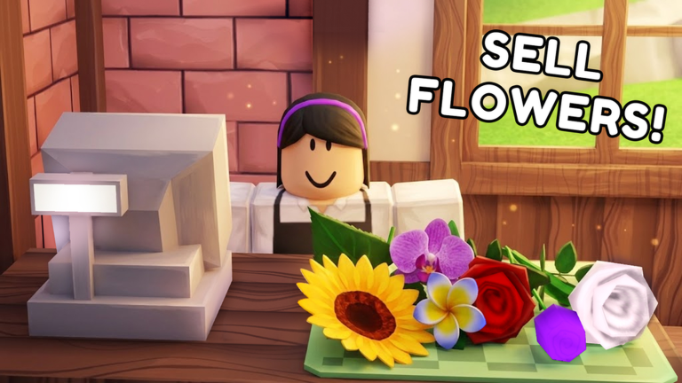 Flowers at a customer checkout counter in My Flower Shop